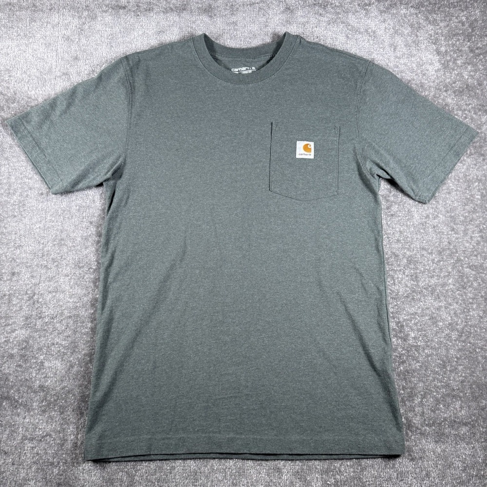 Carhartt T-Shirt Men's‎ Small Green Loose Fit Short Sleeve Crew Neck Workwear